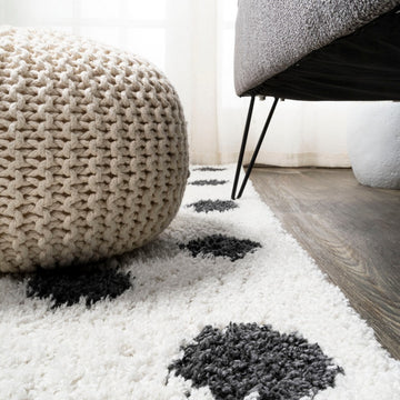 Pere Modern Charcoal Dot Shag Area Rug